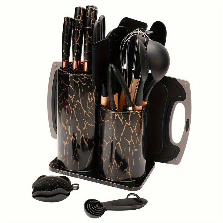 Serving cookware and silicone kitchen utensils