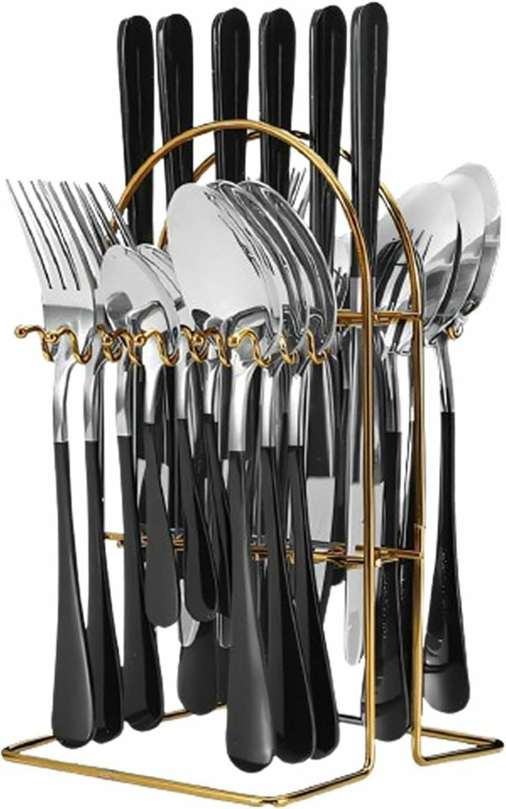 24 piece ceramic handle cutlery set