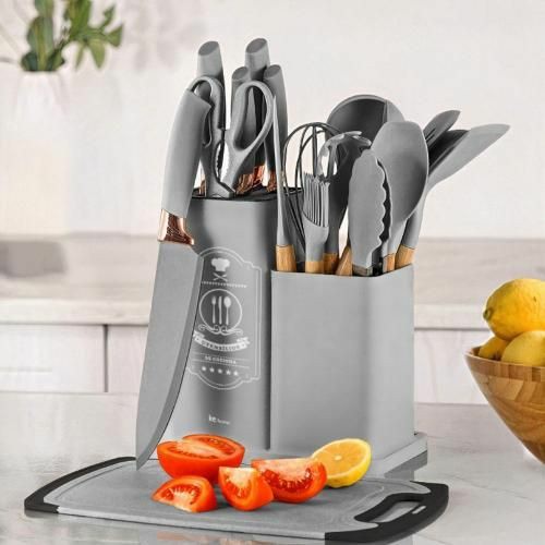 19 piece BPA free silicone kitchen utensil set