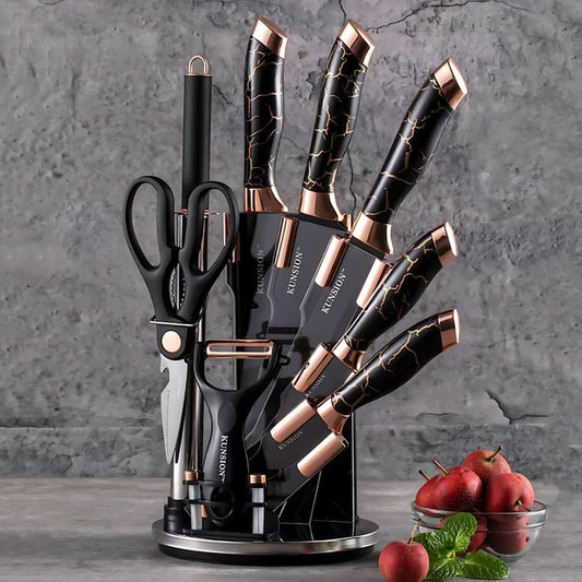 9 piece marble patter knife set