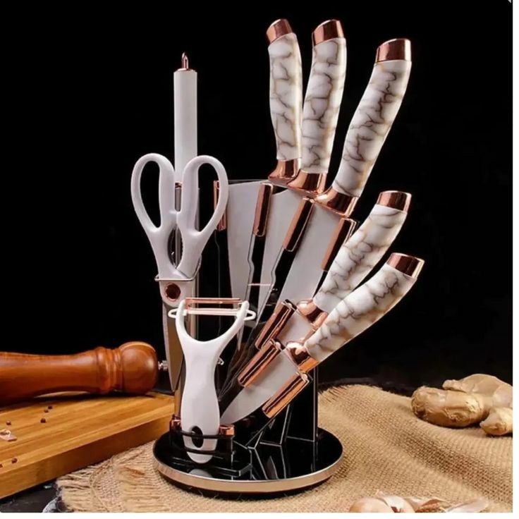 9 piece marble patter knife set