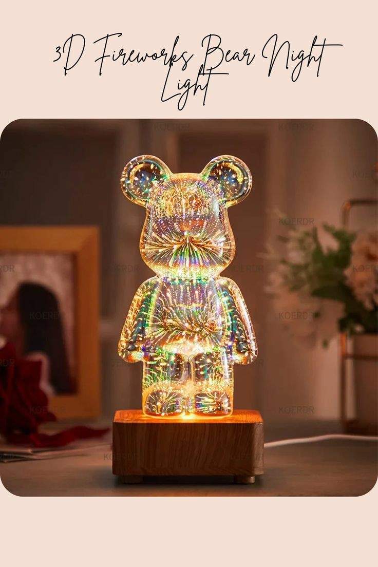 3d led light bear fireworks lamp