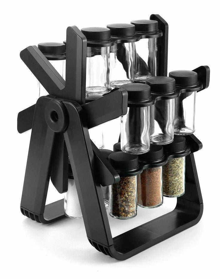 18 jar rotating spice kitchen storage and spice rack