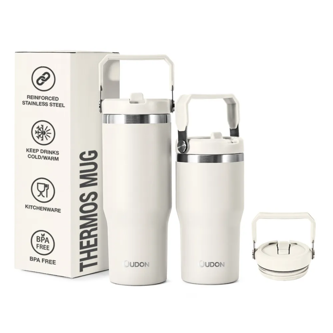 Portable thermos mug vacuum cup