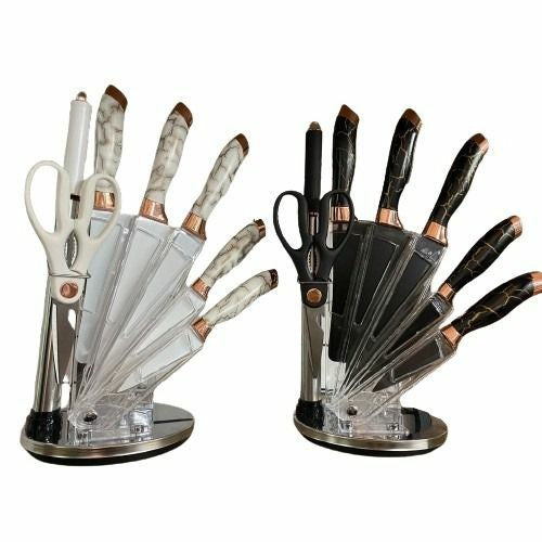 9 piece marble patter knife set