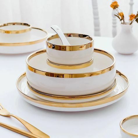 Luxury ceramic dinner plates and cookware