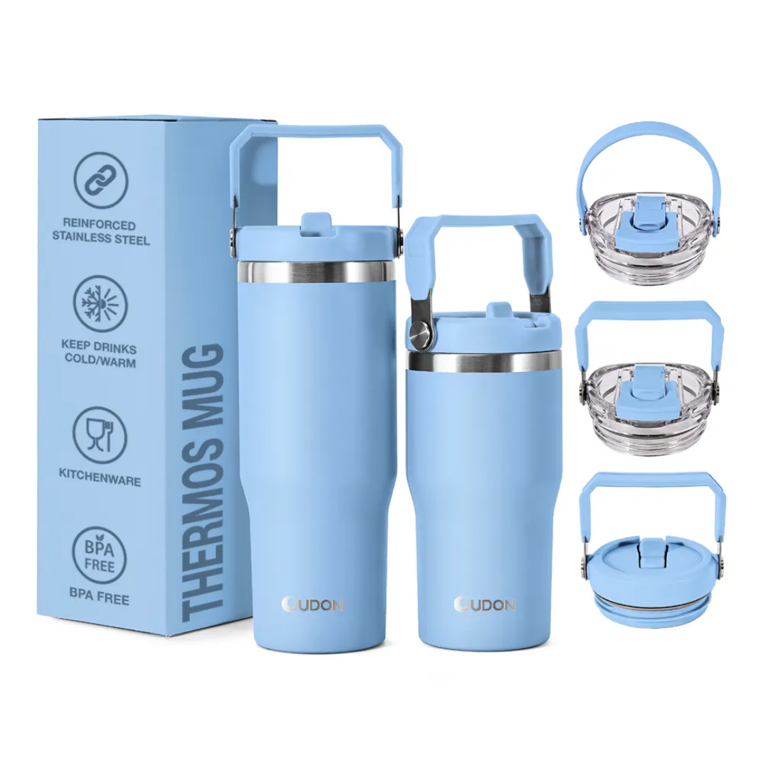 Portable thermos mug vacuum cup